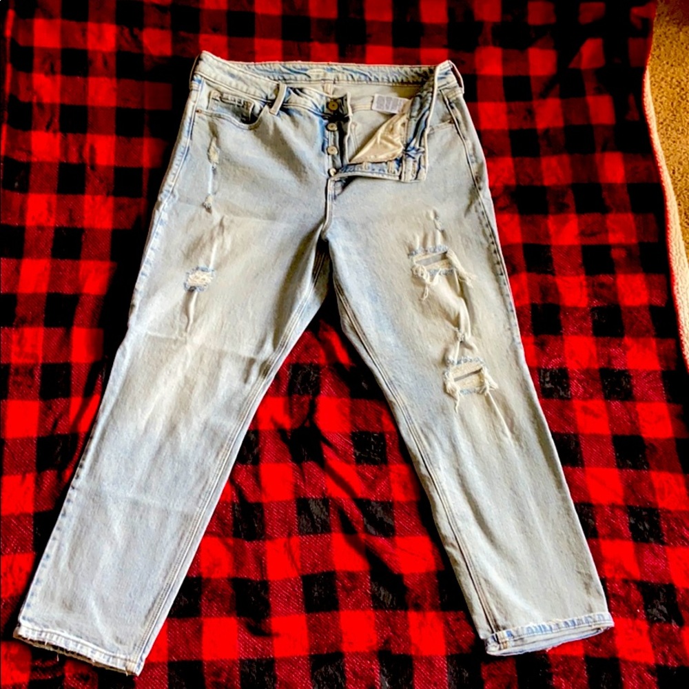 Old navy power slim straight high rise sz 14